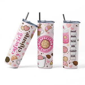 20oz Insulated Tumbler, Cafecito y Chisme, Spanish, Cute